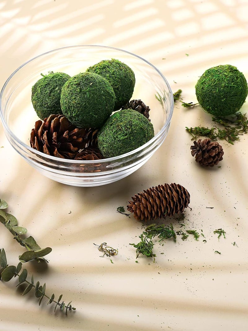 Biubee 12Pack Decorative Faux Dried Moss Balls- 2.2" Artificial Green Plant Mossy Globes Handmade Sphere Moss Gift for Home Dough Bowl Vase Chinoiserie Decors Party Wedding Display - Image 4